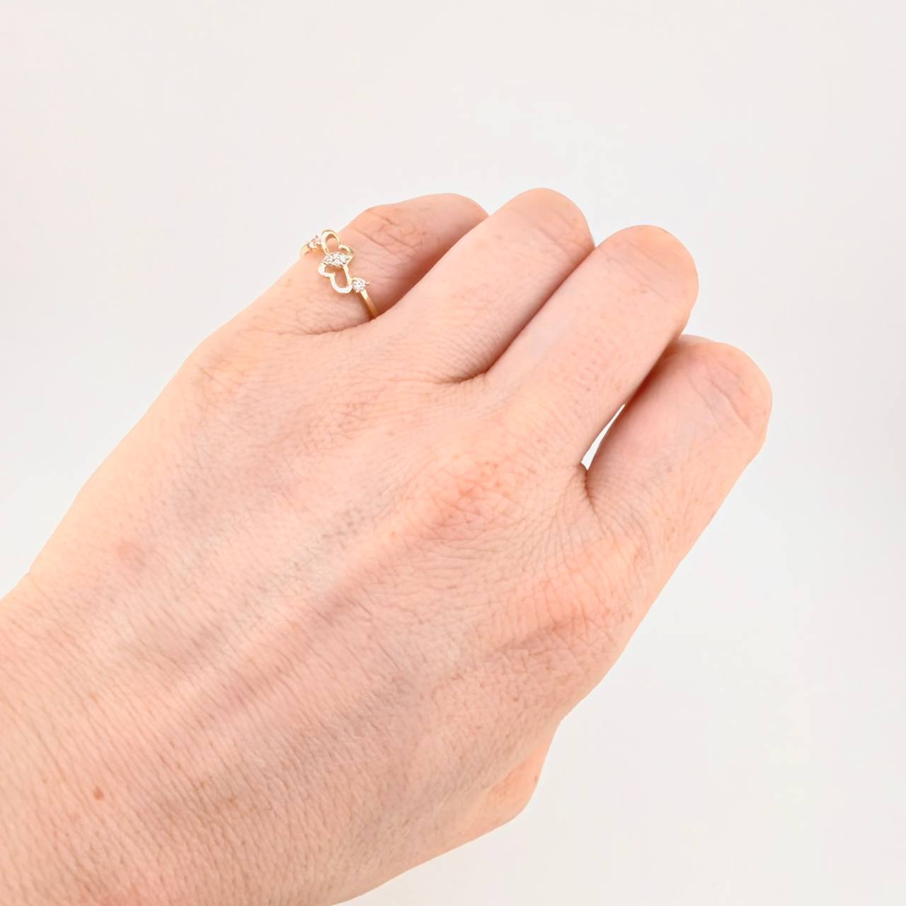 Intertwined Heart Ring 1.4g / T4 1/2 Yellow Gold 18K