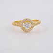 Round Halo Ring 2.3g / Size 5 1/4 Yellow Gold 18K