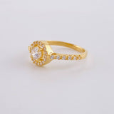 Round Halo Ring 2.3g / Size 5 1/4 Yellow Gold 18K