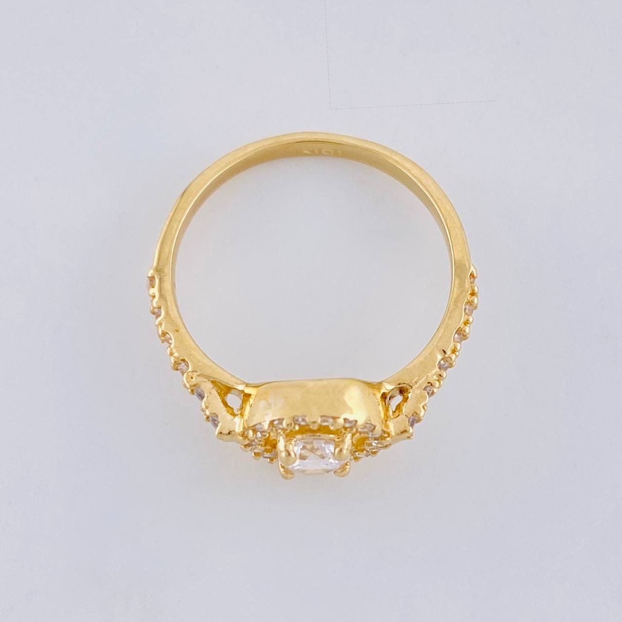 Round Halo Ring 2.3g / Size 5 1/4 Yellow Gold 18K