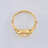 Round Halo Ring 2.3g / Size 5 1/4 Yellow Gold 18K