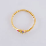 Anillo Lineas Curva Cruz 1.15g / T6 1/4 Oro Amarillo 18K
