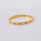 Churumbela Ring with Cubic Zirconia 1.4g / Size 6 Yellow Gold 18K