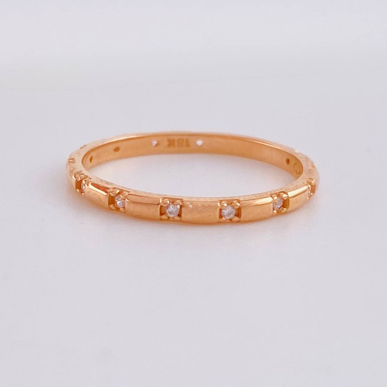 Churumbela Ring with Cubic Zirconia 1.5g / Size 6 Rose Gold 18K