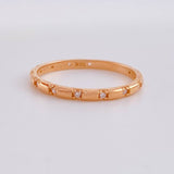 Churumbela Ring with Cubic Zirconia 1.5g / Size 6 Rose Gold 18K