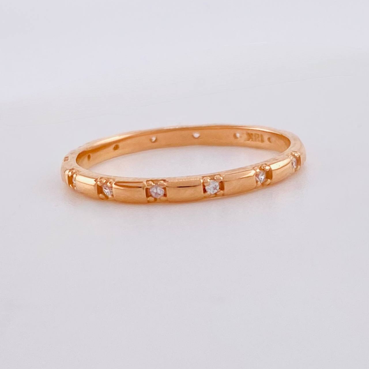Churumbela Ring with Cubic Zirconia 1.5g / Size 6 Rose Gold 18K