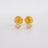 Stud Earrings Bezel 0.4g / in / 2.8mm Yellow Gold 18K