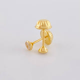 Stud Earrings Bezel 0.4g / in / 2.8mm Yellow Gold 18K