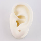 Stud Earrings Bezel 0.4g / in / 2.8mm Yellow Gold 18K