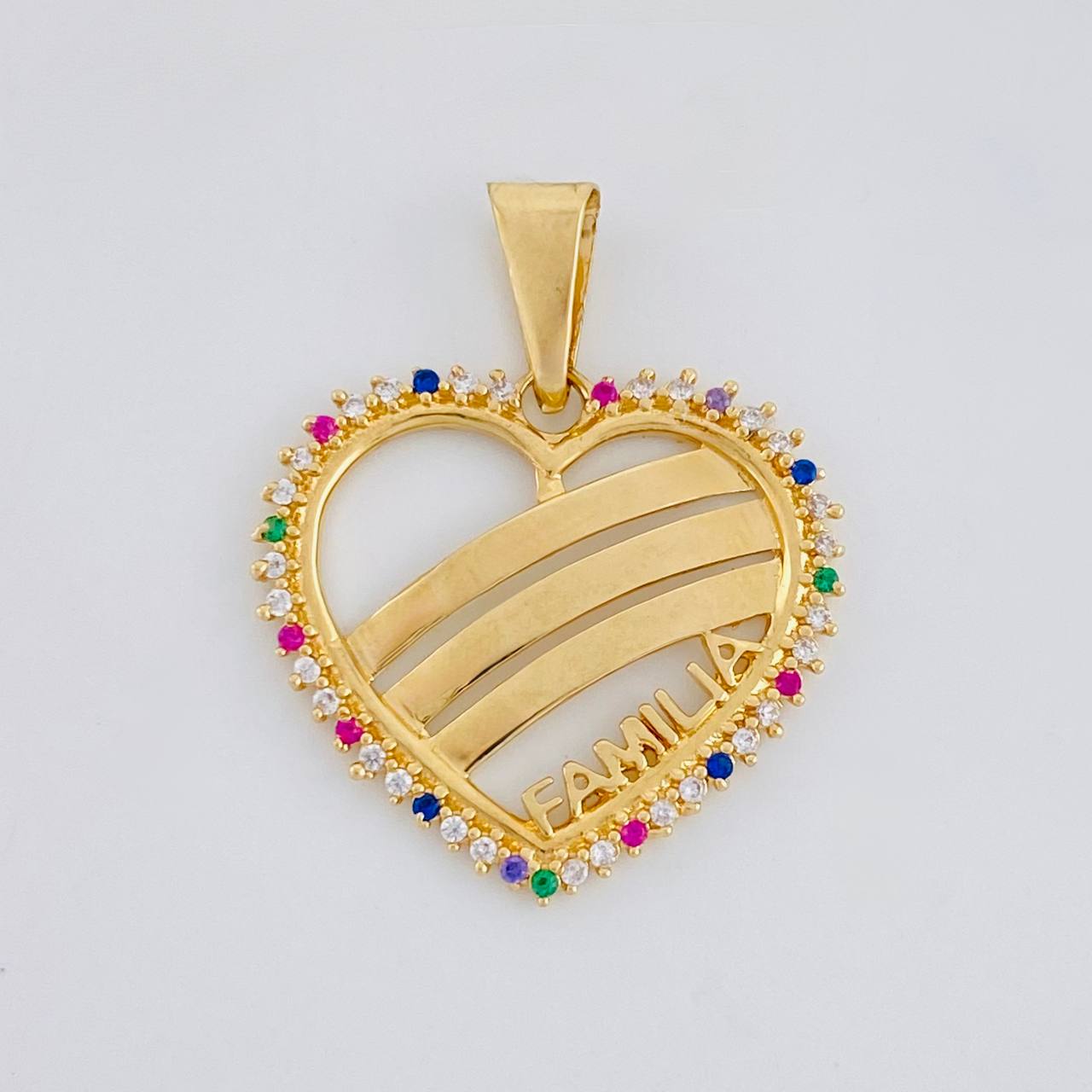 Pendant Heart Family 3.35g / 1 1/4 in 18K Yellow Gold