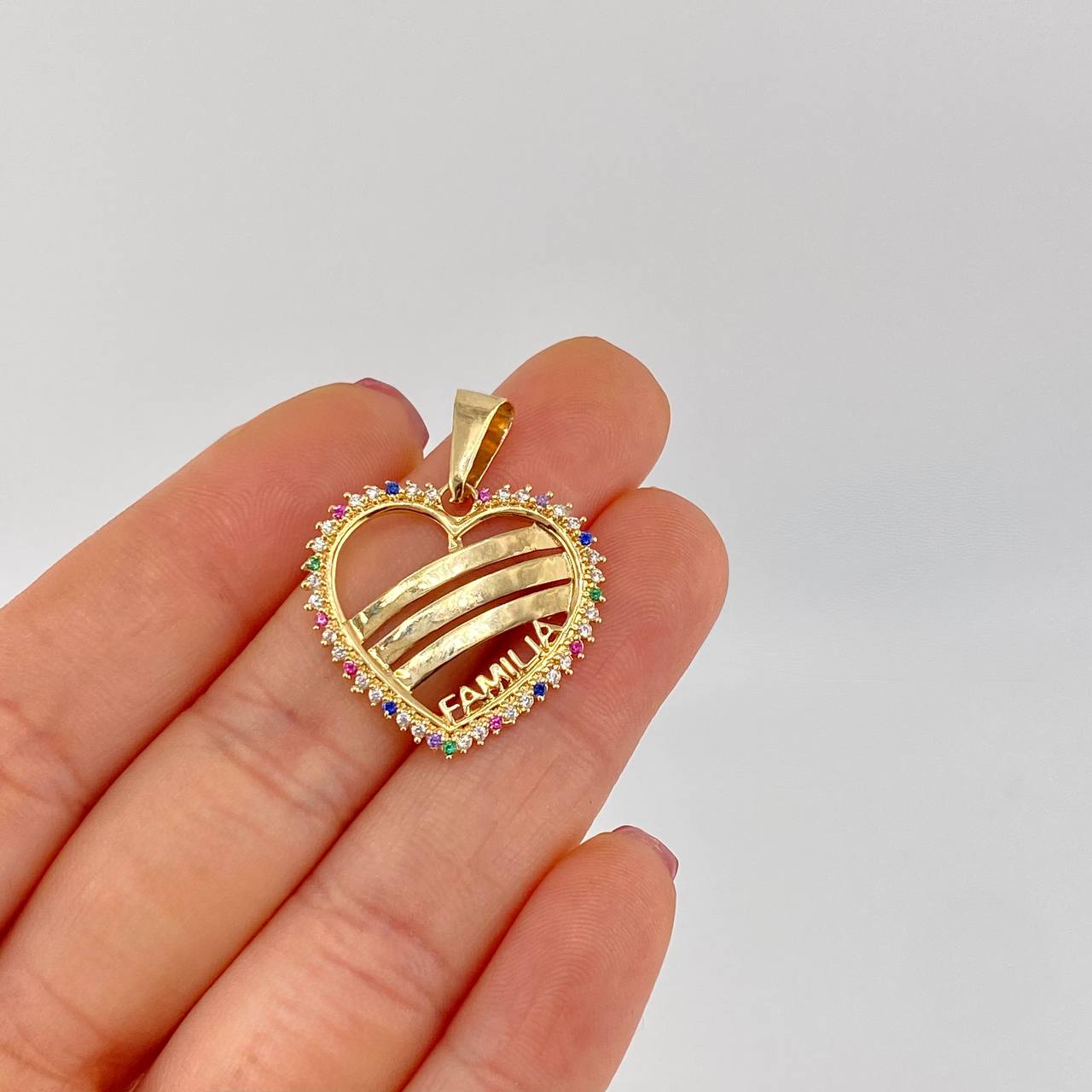Pendant Heart Family 3.35g / 1 1/4 in 18K Yellow Gold