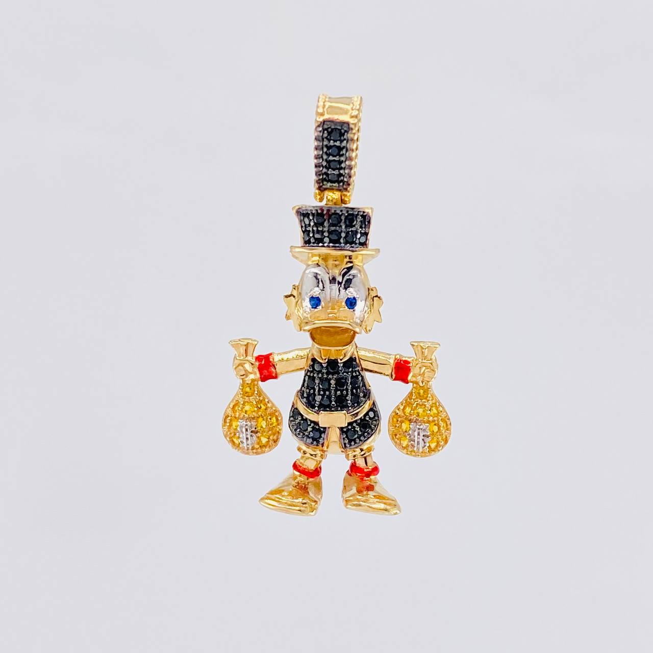 Dije Pato Bolsas Dinero 6g / 1 1/2 in Dos Oros Amarillo Blanco 18K