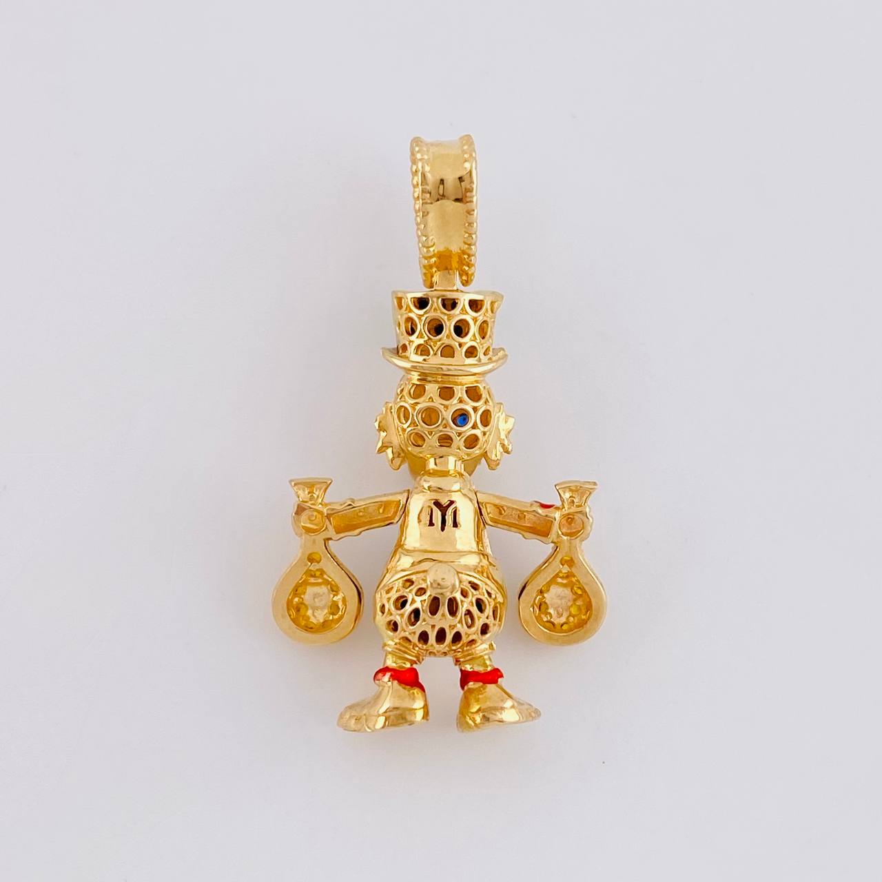 Dije Pato Bolsas Dinero 6g / 1 1/2 in Dos Oros Amarillo Blanco 18K
