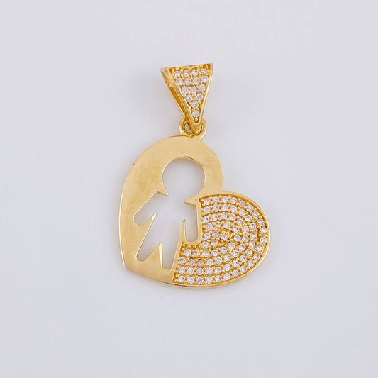 Dije Corazón de Hombre 2.95g / 1 1/4 in Oro Amarillo 18K