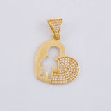 Dije Corazón de Hombre 2.95g / 1 1/4 in Oro Amarillo 18K
