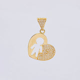Dije Corazón de Hombre 2.95g / 1 1/4 in Oro Amarillo 18K