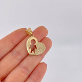 Dije Corazón de Hombre 2.95g / 1 1/4 in Oro Amarillo 18K