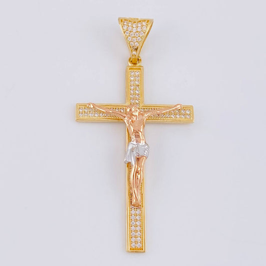 Dije Cruz Plana 6.6g / 2 1/4 in Tres Oros 18K
