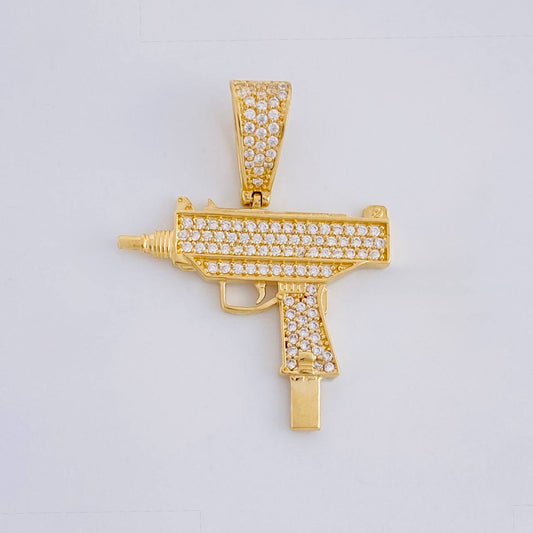 Dije Arma Mini Uzi 3.6g / 1 1/2 in Oro Amarillo 18K