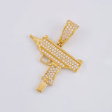 Dije Arma Mini Uzi 3.6g / 1 1/2 in Oro Amarillo 18K