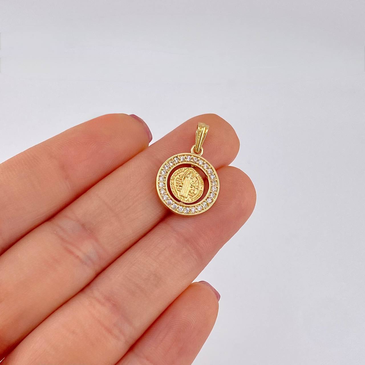 Dije San Benito Móvil 2g / 3/4 in Oro Amarillo 18K