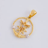Pendant Cross Christ Sailor 2.9g / 1 1/4 in Two Golds Yellow White 18K