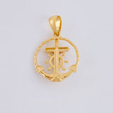 Pendant Cross Christ Sailor 2.9g / 1 1/4 in Two Golds Yellow White 18K