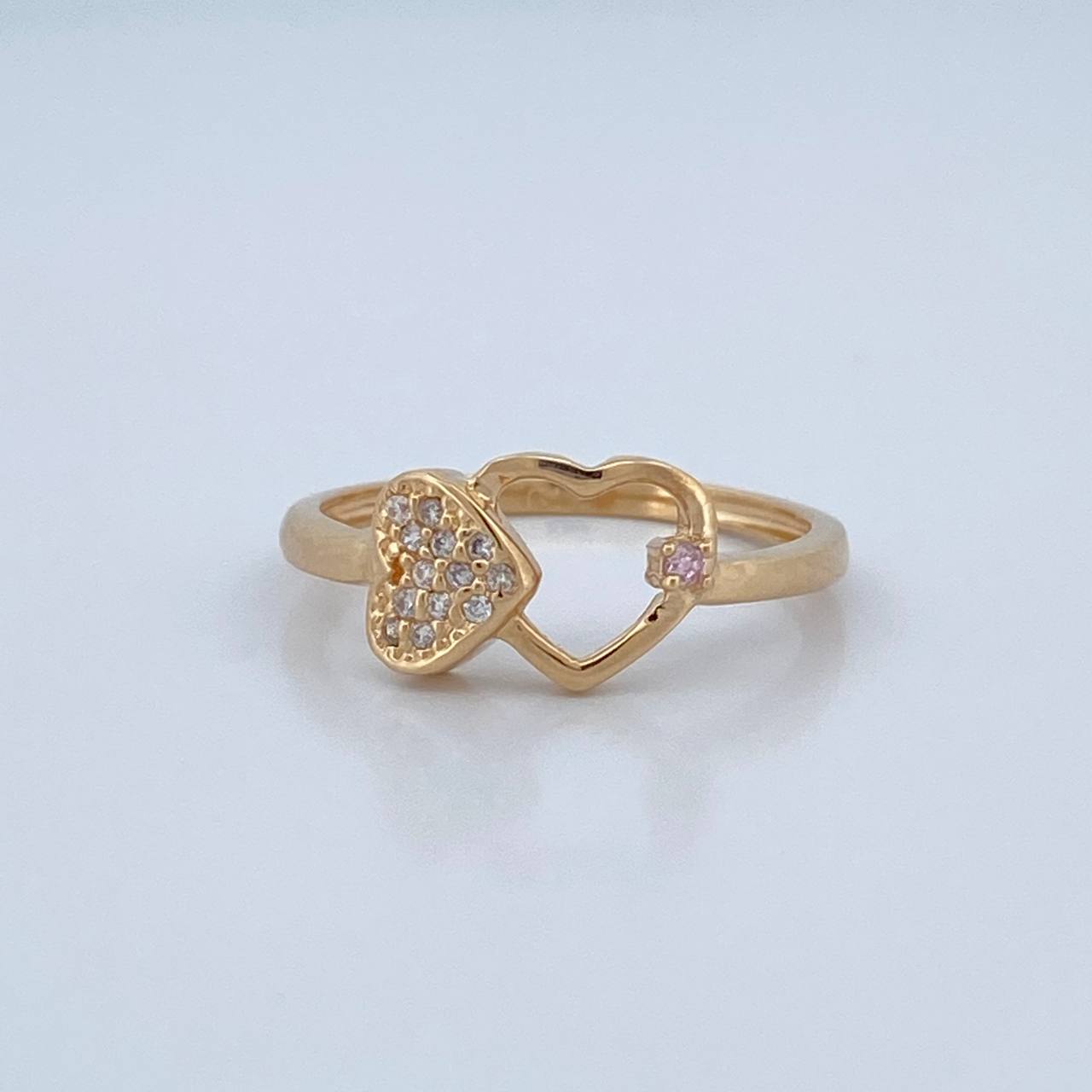 Double Heart Ring 2.25gr / Size 8 / 18K Gold $