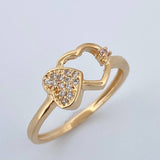Double Heart Ring 2.25gr / Size 8 / 18K Gold $