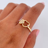 Double Heart Ring 2.25gr / Size 8 / 18K Gold $