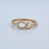 Heart Drop Ring 1.75gr / Size 7 1/4 / 18K Gold $