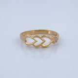 Double Heart Drop Ring 1.85gr / Size 7 / 18K Gold $