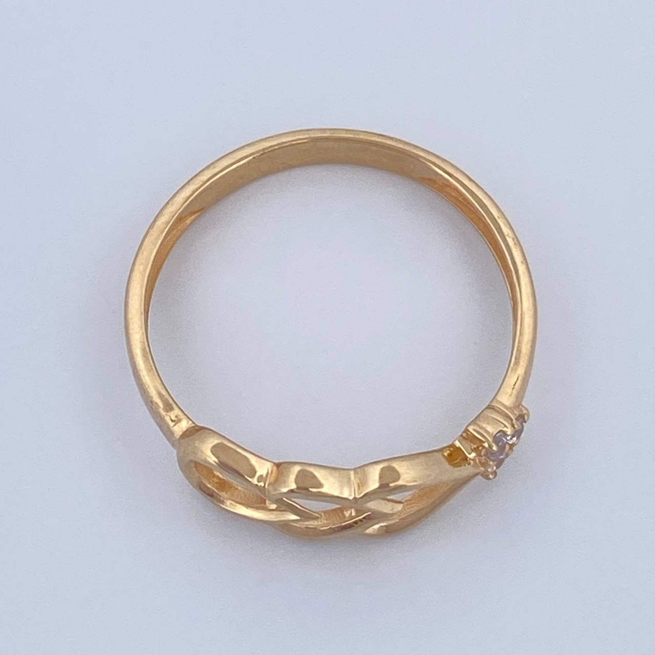 Double Heart Drop Ring 1.85gr / Size 7 / 18K Gold $
