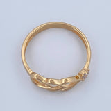 Double Heart Drop Ring 1.85gr / Size 7 / 18K Gold $