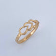 Double Heart Drop Ring 1.85gr / Size 7 / 18K Gold $