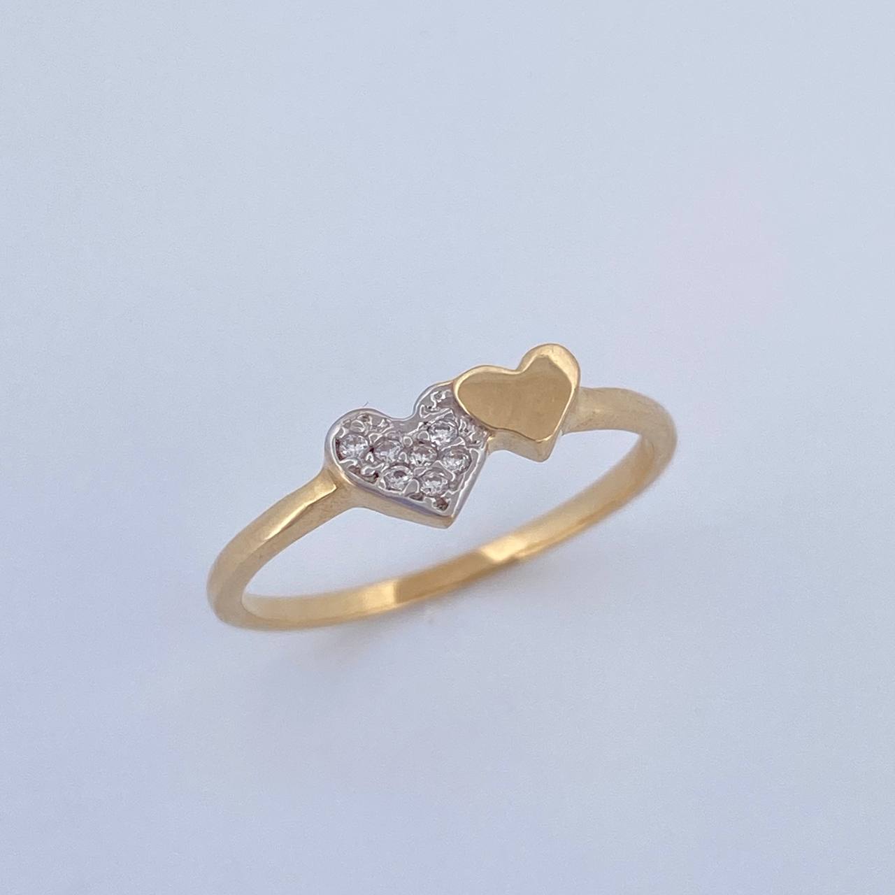 Double Heart Ring 1.3gr / Size 5 1/2 / 18K Gold $