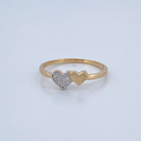 Double Heart Ring 1.3gr / Size 5 1/2 / 18K Gold $