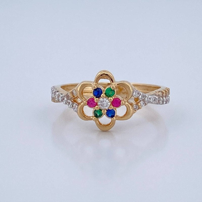Flower Ring 3gr / Size 6 3/4 / 18K Gold $