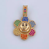 Pendant Smiling Face Flower 4.45gr / 2.8cm / 18K Gold $