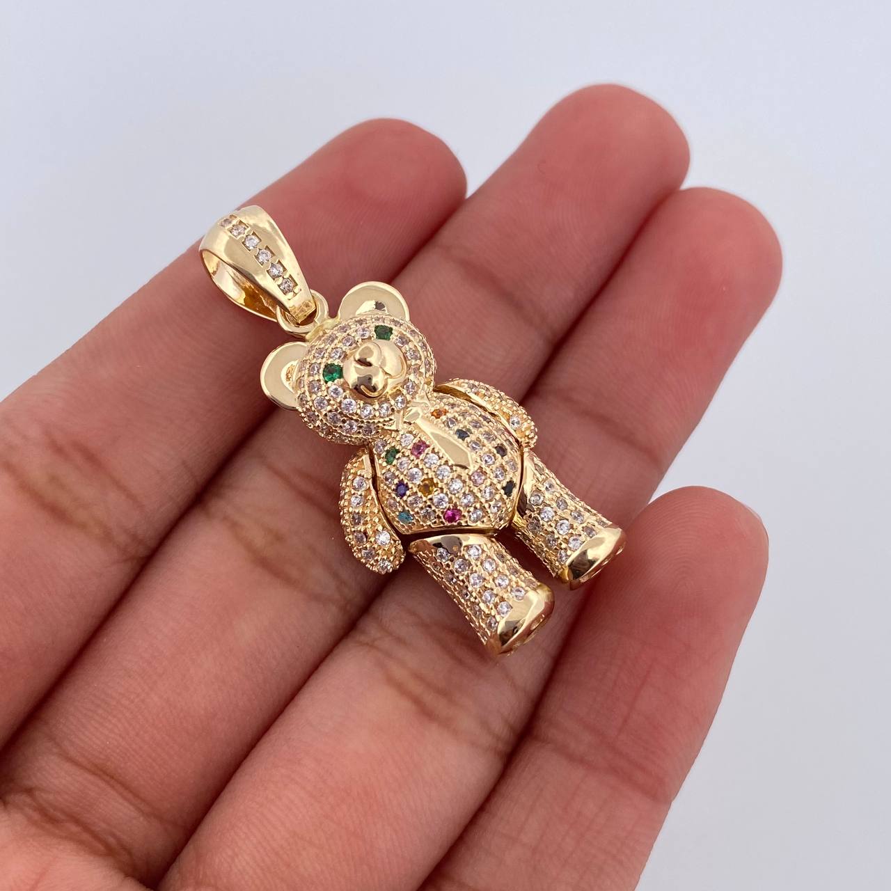 Articulated Bear Tie Pendant 9.15gr / 3.7cm / 1.5in / 18K Gold $