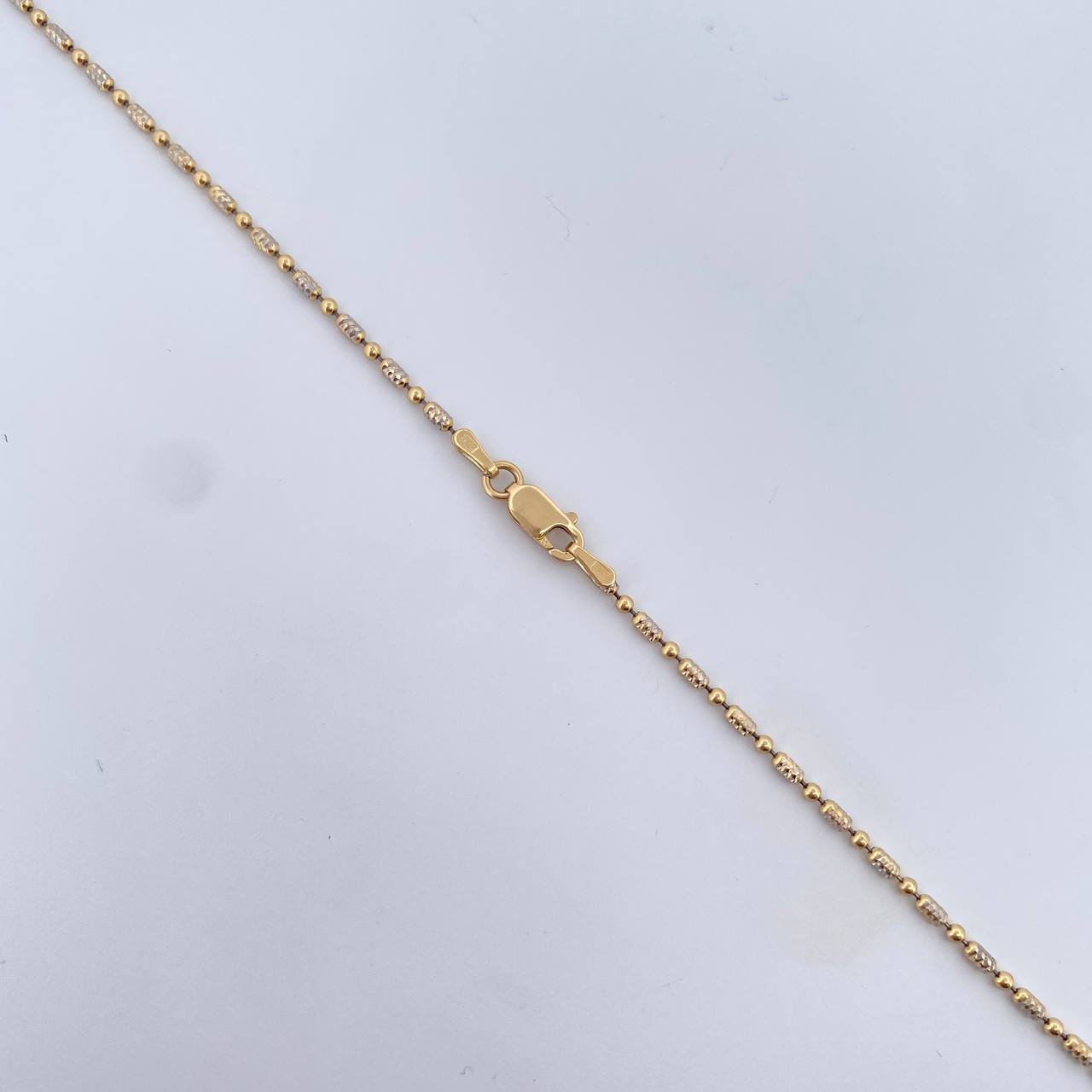 Morse Chain 4.9gr / 50.2cm / 1.4mm Diamond Cut Two-tone Yellow White Gold +3 18K &