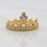 Anillo Corona Estrellas 3.3g / T7 Oro Amarillo 18K