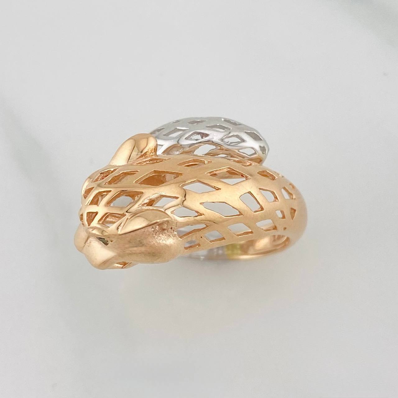 Anillo Pantera 5.9g / T6 3/4 Dos Oros Blanco Rosa 18K
