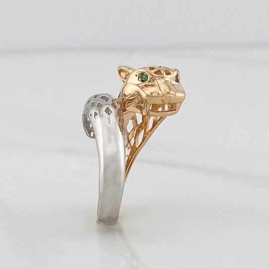 Anillo Pantera 5.9g / T6 3/4 Dos Oros Blanco Rosa 18K