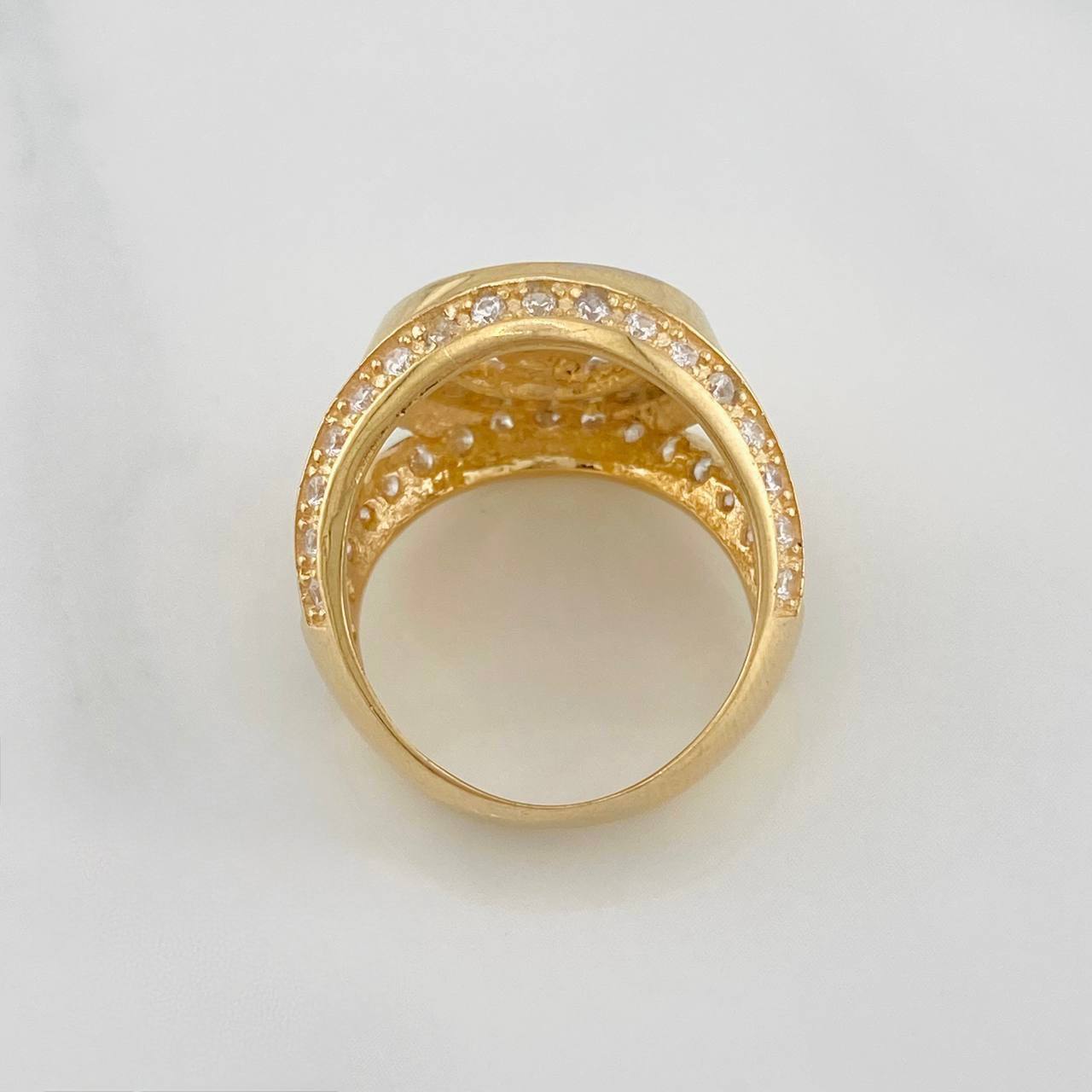 Anillo Corona 7.8g / T6 1/2 Dos Oros Amarillo Blanco 18K