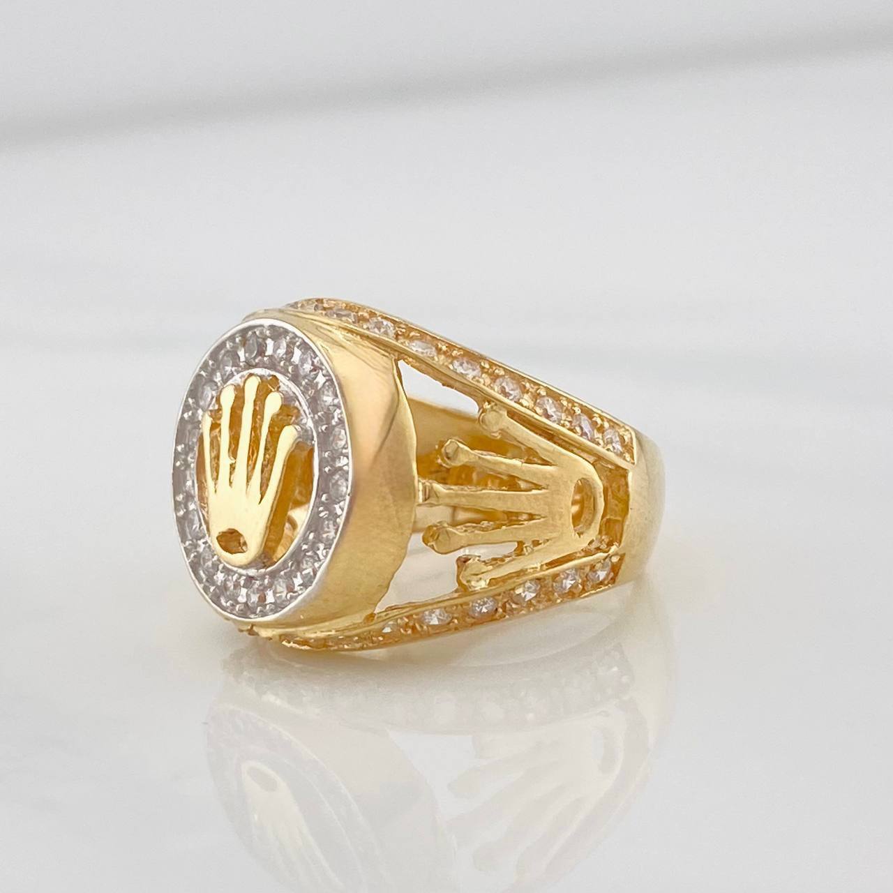 Anillo Corona 7.8g / T6 1/2 Dos Oros Amarillo Blanco 18K