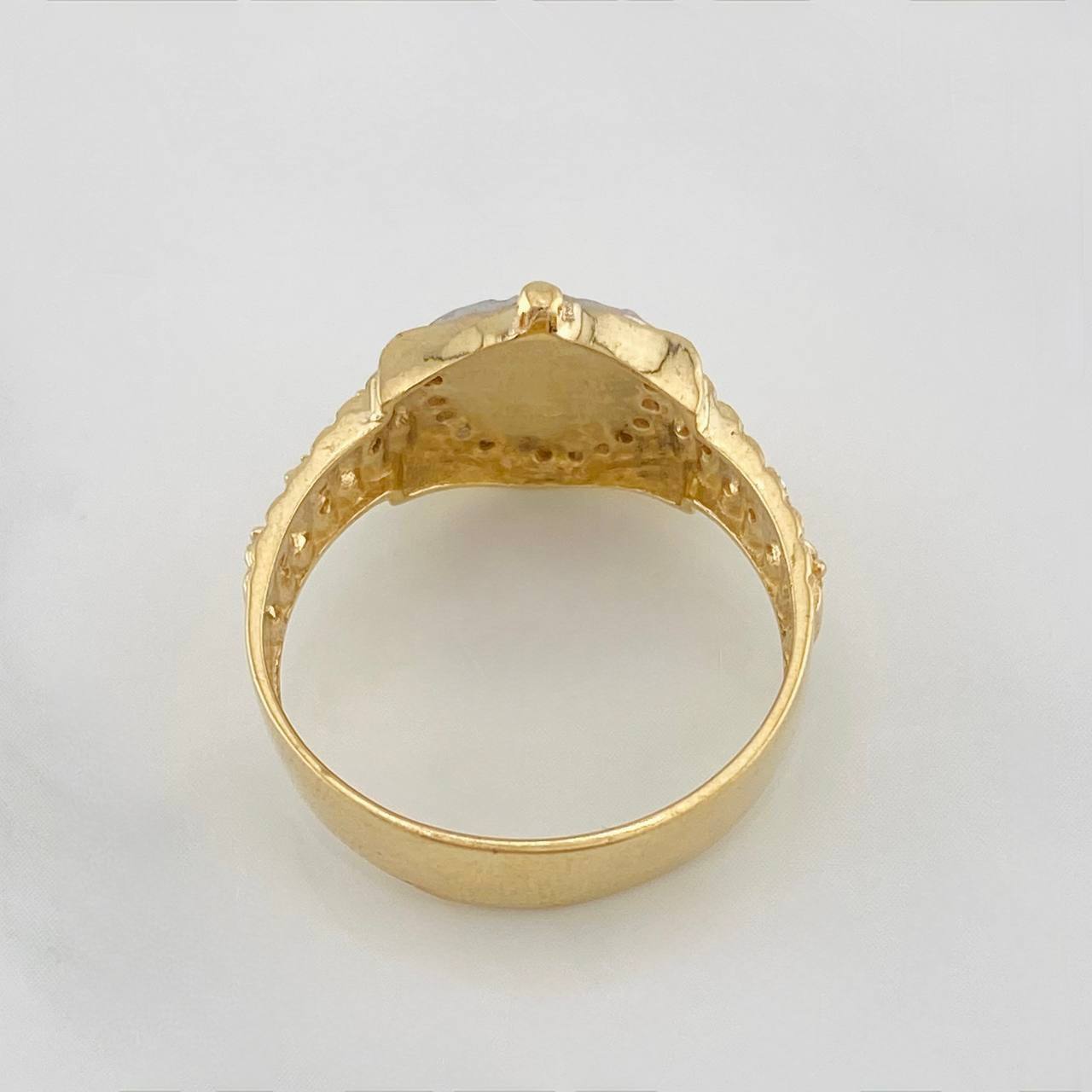 Anillo Corona 5.4g / T9 3/4 Dos Oros Amarillo Blanco 18K