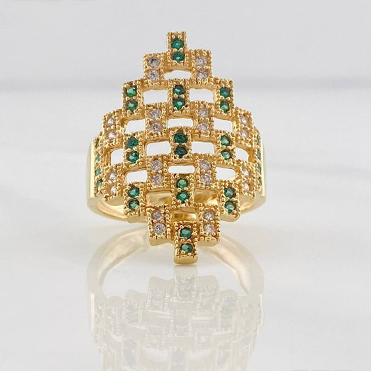 Abstract Rhombus Ring 5.45g / Size 6 1/2 Yellow Gold 18K