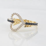 Anillo Corazon Flecha 2.85g / T7 Oro Amarillo 18K