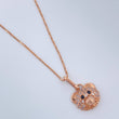 Set Cadena y Dije Veneciana + Rostro Oso 2.3gr / 17 3/4 in / Oro Rosa 18K &
